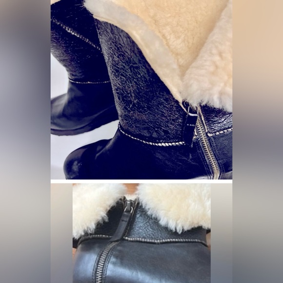 UGG/Koolaburra black leather boots with sheepskin. Size 9 great.. - Picture 6 of 13